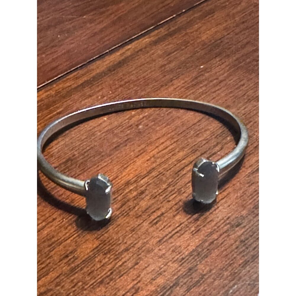 Kendra Scott Silver Cuff Bracelet With Blue Gemstones - Picture 8 of 11